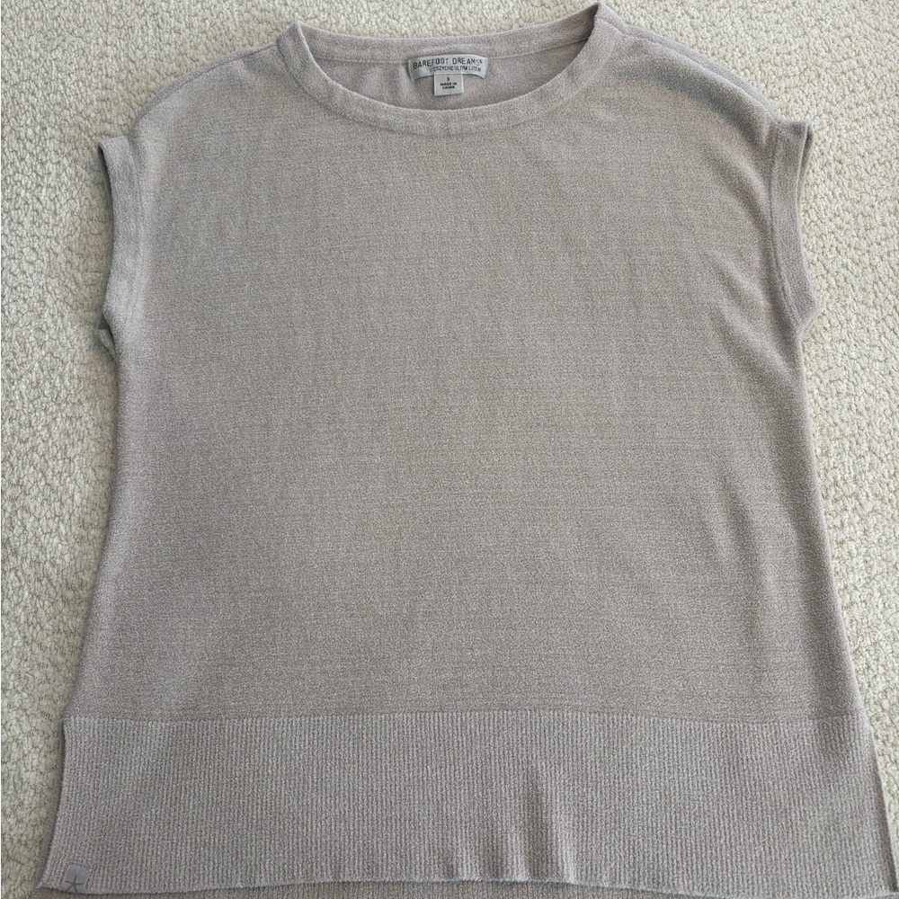 Barefoot Dreams Soft Gray Short Sleeve Top